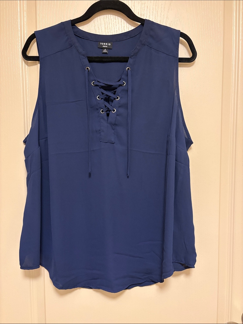 torrid Harper navy lace-up sleeveless top